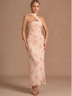 Azazie Amarantha Peach Maxi Dress